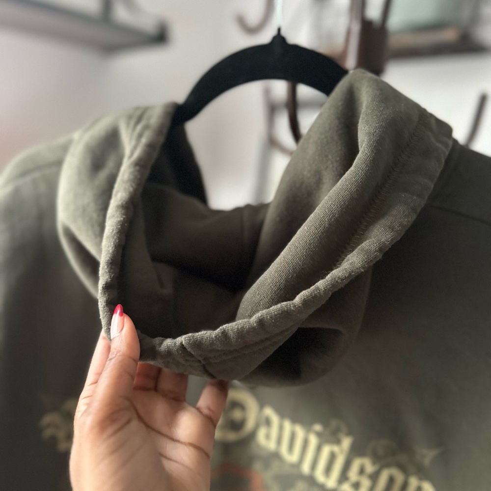 HARLEY DAVIDSON GREEN ZIP UP FLEECED HOODIE UNISEX 2X - Picture 12 of 14